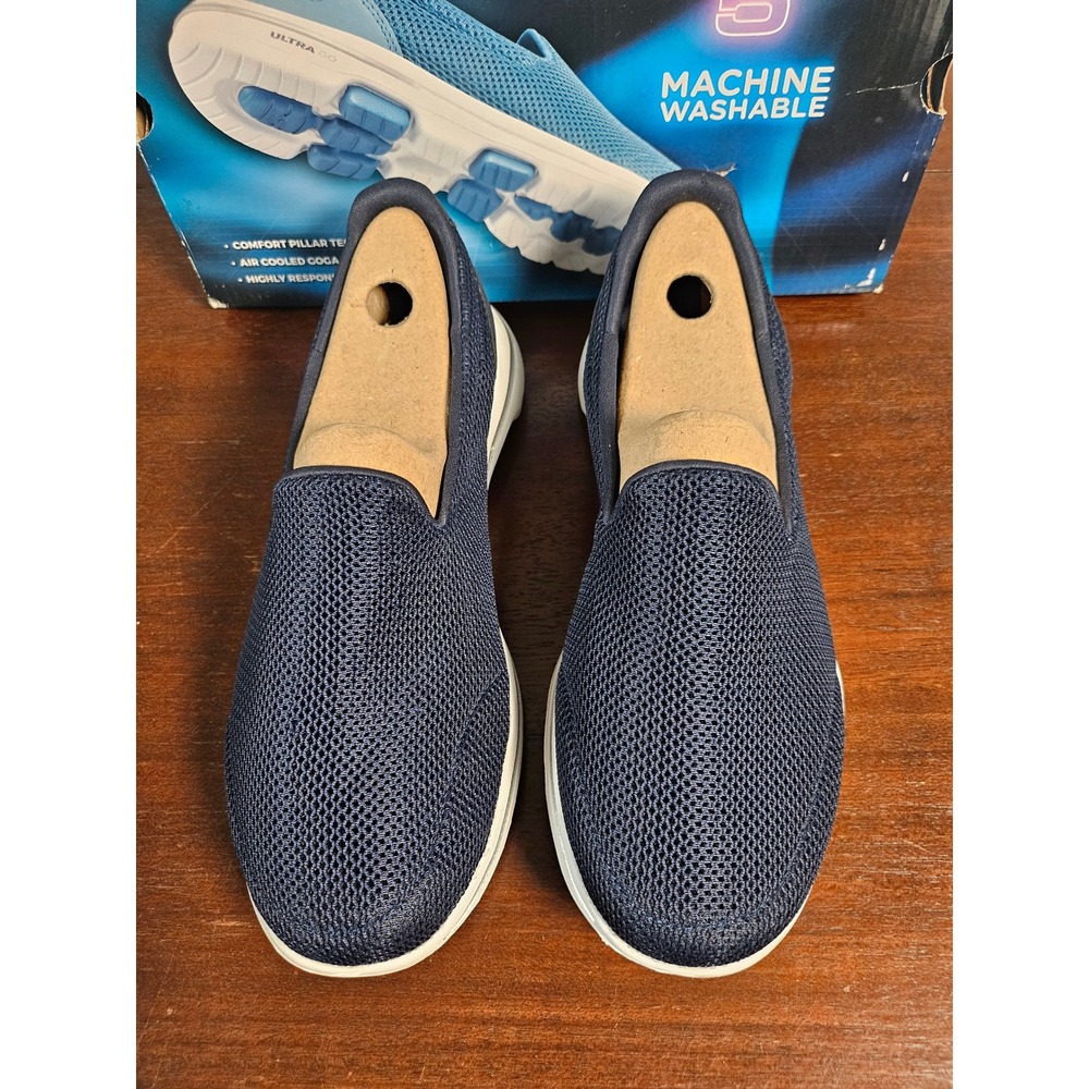 Skechers GoWalk 5 Women 9.5 Navy New Slip On Mesh Walking Sneakers 124001W/NVW